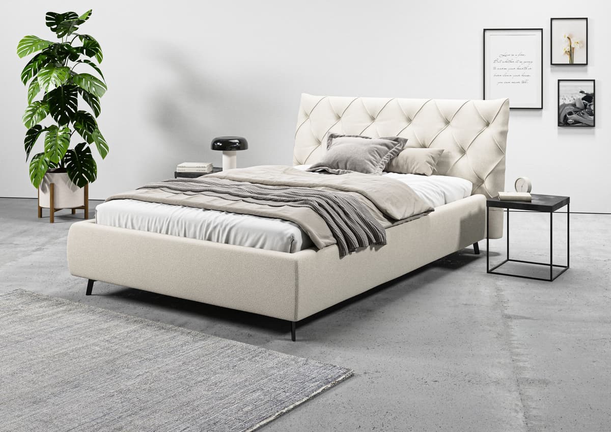 Home affaire "Elloree, in 4 Breiten bis 200cm, auch in Leder" Kopfteilhöhe 105 cm, belastbar bis 280 kg, auch in Überlänge 220cm