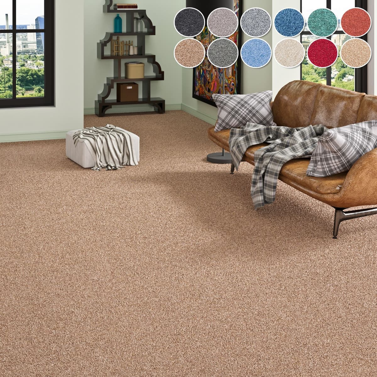 Teppichboden OTTO HOME "Fortis, Schlinge, Gesamthöhe 5 mm, Made in Netherlands", braun (nougat), B:400cm L:125cm, Kunstfaser, Teppiche, Teppichboden, meliert, Breite 400 cm, strapazierfähig, Wohnzimmer