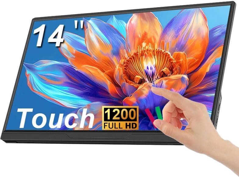 LANLIPU 14/15.6/ 16 inch Touch Portable Monitor Ultra-thin  External Second Display for Laptop PC Cell Phone Switch Xbox PS4/5