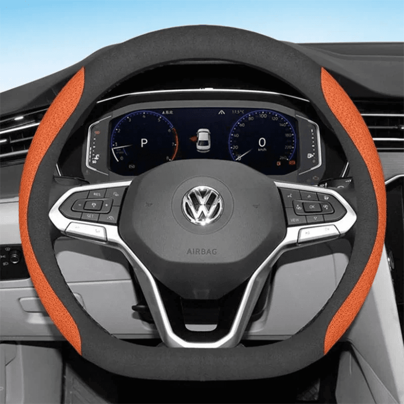 NONE Leather Car Steering Wheel Cover for Volkswagen VW T-Cross Amarok Klassen T7 Atlas Tiguan 2025 2024 2023 - 2015 Auto Accessories
