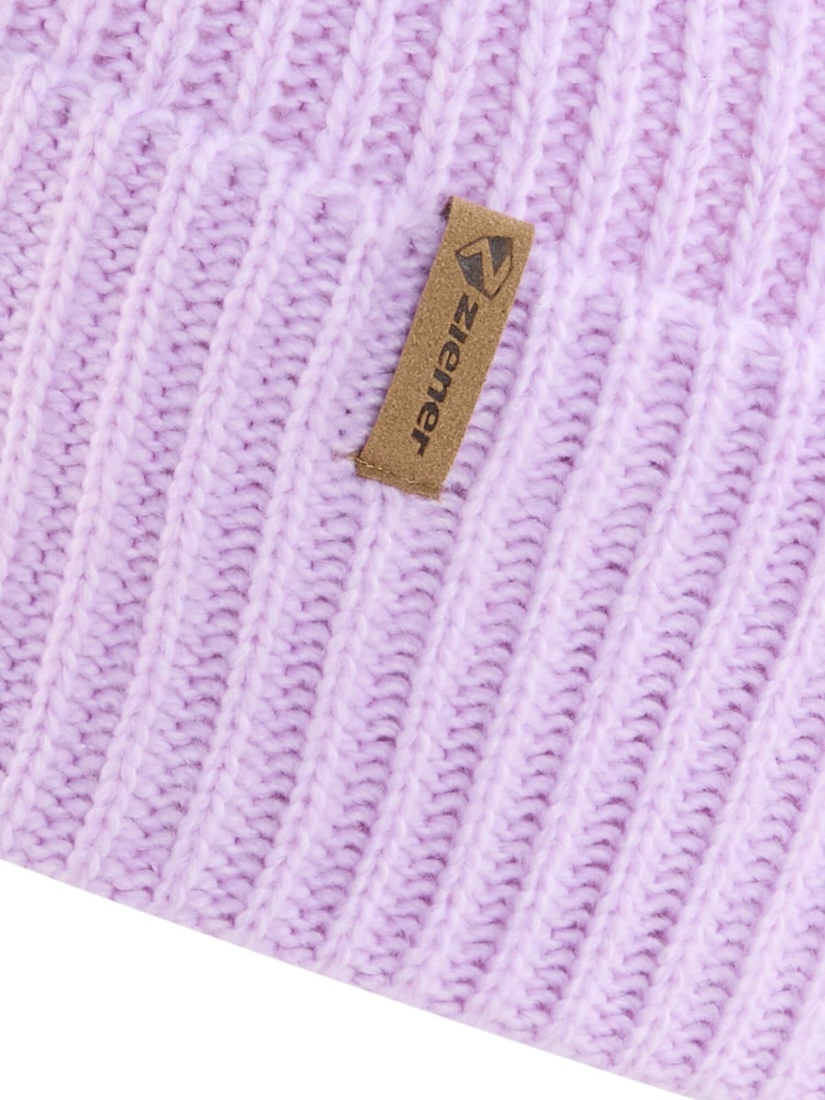 Strickmütze ZIENER "ILLUMINADO-Z DAMEN", Damen, lila (tulip pink), Kunstfaser, Mützen Strickmütze, mit Aufschlag