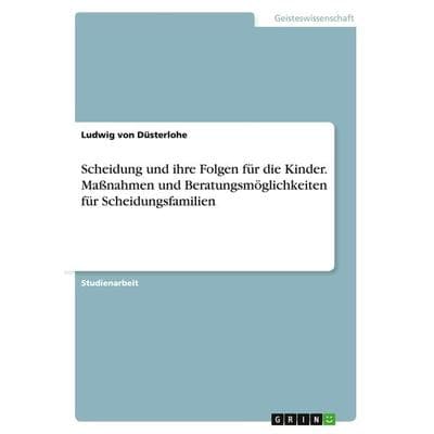 Scheidung und ihre Folgen für die Kinder. Maßnahmen und Beratungsmöglichkeiten für Scheidungsfamilien, Taschenbuch von Ludwig Düsterlohe, GRIN,