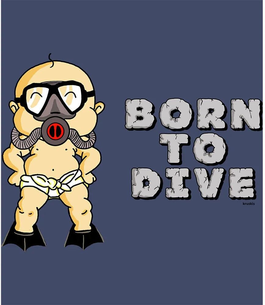 Kruskis Camiseta De Manga Corta Born To Dive Denim Blue M