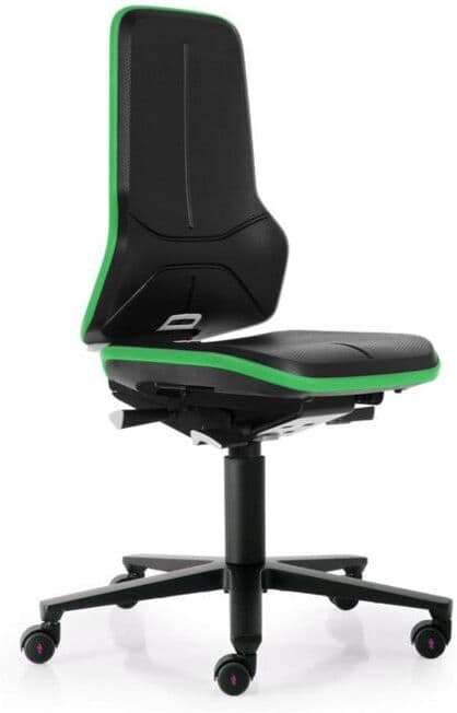bimos Chaise de travail ESD Neon 2, verte Hauteur d'assise 450-620 mm avec roulettes, sans coussin (9563E-9999-3280)