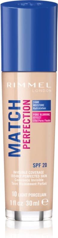 Rimmel Match Perfection folyékony make-up SPF 20 árnyalat 010 Ligh Porcelain 30 ml