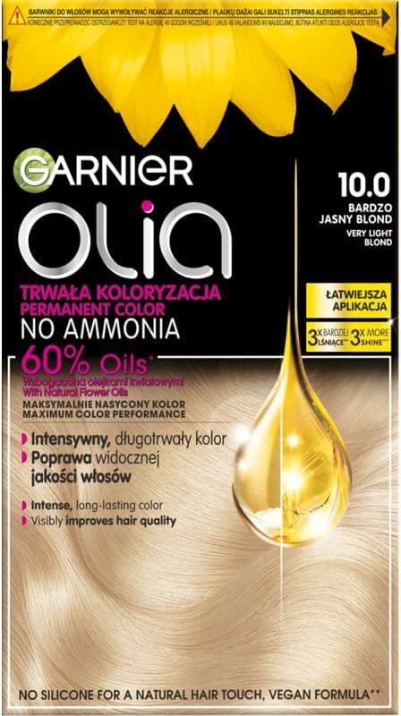 Garnier Olia Big Kit coloration cheveux permanente teinte 10.0 Very Light Blon 1 pcs