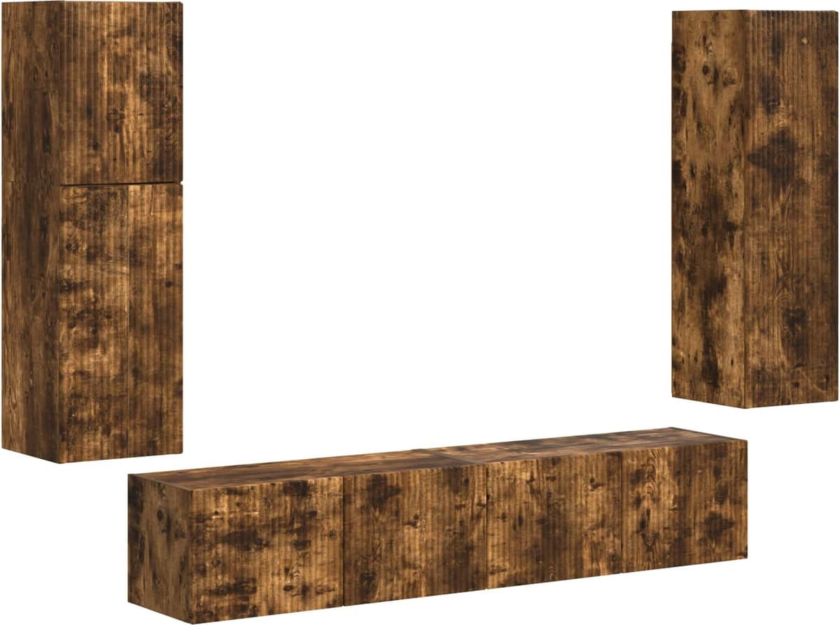 vidaXL Ensemble meuble TV 4 pc Chêne fumé Bois d'ingénierie