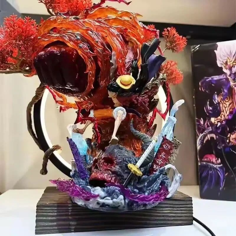 Bandai 2026 One Piece Gk Anime Figure Luffy With Led Toys Gear 3 Figurine Red Roc Pvc Statue Collectible Model Decoration Birthday Gift