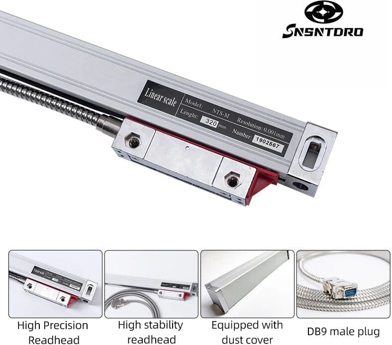 SNSNTDRO High Precision Slim Linear Glass Scale 1um 5V TTL 50 100 150 200 250 300 350 400 Optical Encoder Grating Ruler For Grinder Lathe