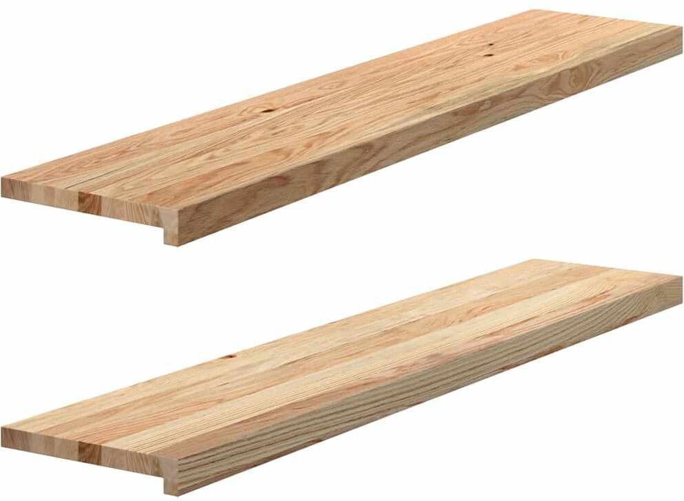 vidaXL Marches d'escalier 2 pcs non traité bois de chêne massif