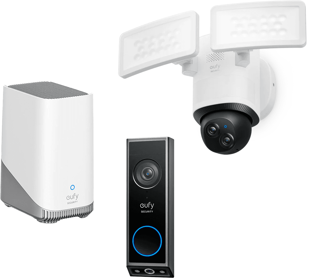 eufy Doorbell & Floodlight Cam E340 Bundle + Homebase 3 Black