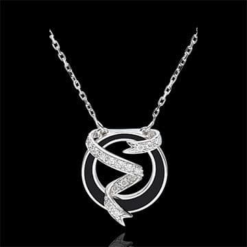 Edenly Collier DÃ¤mmerschein - Sternenstaub - Schwarzer Lack und Diamanten - 18