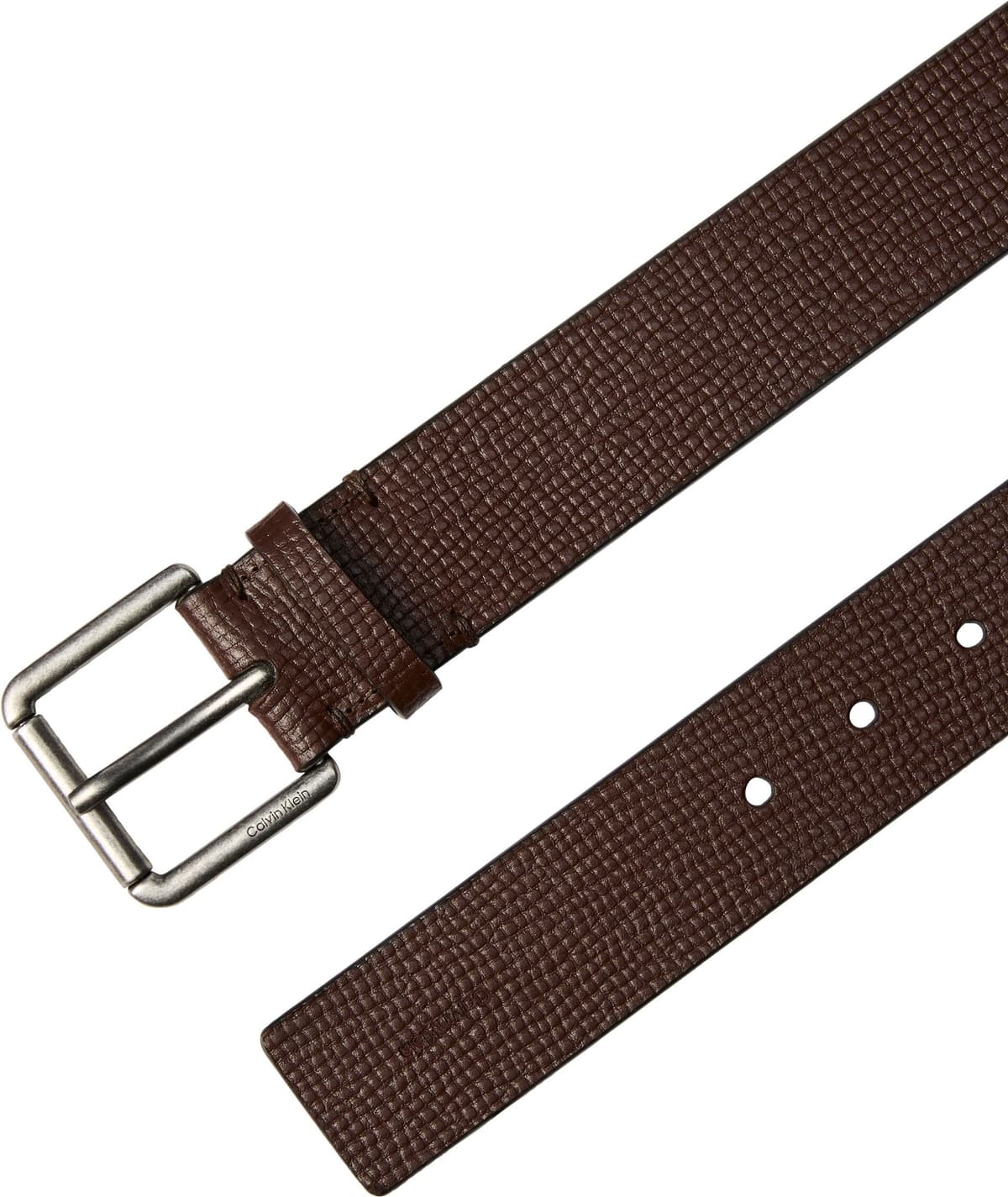 Ledergürtel CALVIN KLEIN "CASUAL ROLLER BUCKLE 40MM", Herren, Gr. 105, ck chestnut braun, antique silber, Büffelleder, unifarben, Gürtel Ledergürtel, Regular fit und grössenverstellbar ck chestnut braun, antique silber 105