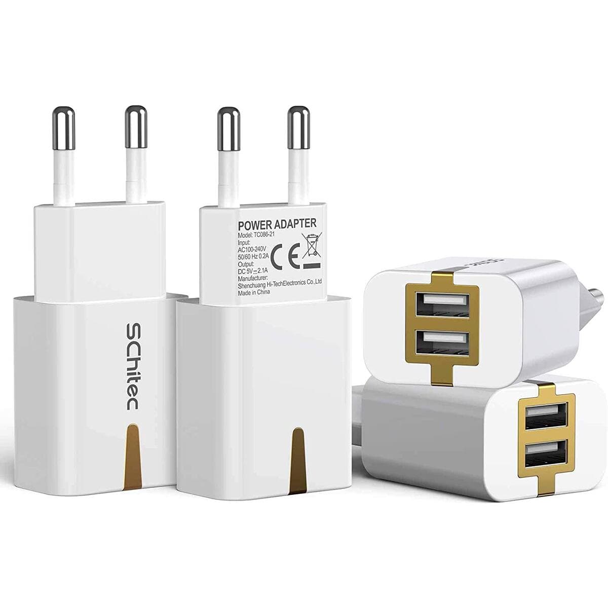 USB Netzteil Stecker, 2 Port USB Ladegerät 5V / 2.1A Ladeadapter , USB-Portadapter Reise Wall Charger für iPhone X 8 ,Samsung Galaxy S9, S8, iPad Pro , Huawei, LG, Tablet, Kindle und mehr