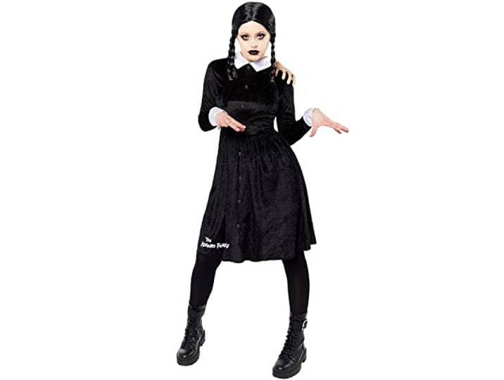 amscan 9917664 - Officiële Wednesday Addams Halloween verkleedkostuum voor dames, maat: 6-8