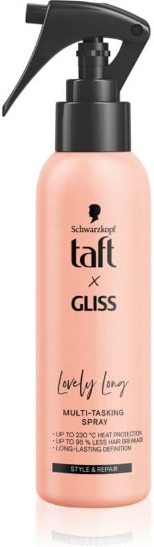 Schwarzkopf Taft x Gliss πολυλειτουργικό σπρέι μαλλιών για θερμική επεξεργασία μαλλιών Lovely Long 150 ml