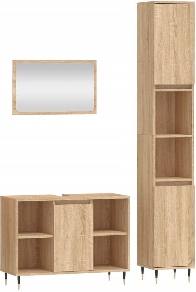 vidaXL Ensemble de meubles de salle de bain 3 pcs chêne sonoma