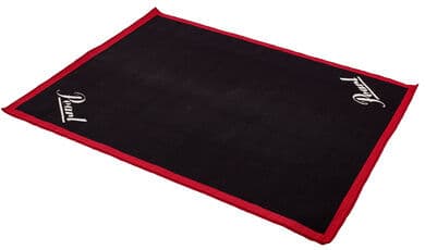 Pearl Drum Rug 137x168 Noir avec bordure rouge