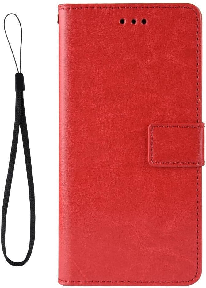 INCOVER Samsung Galaxy A51 Skinn Flip Deksel m. Stativ & Stropp - Rød