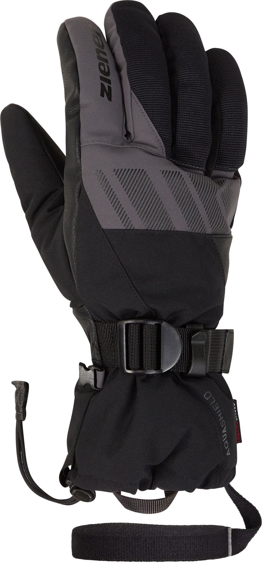 Skihandschuhe ZIENER "GHALION-Z AQUASHIELD", Herren, Gr. 7.5, schwarz (schwarz.magnet), Materialmix, Handschuhe Skihandschuhe, wasserdicht, winddicht, atmungsaktiv, warmes Futter, lange Stulpe