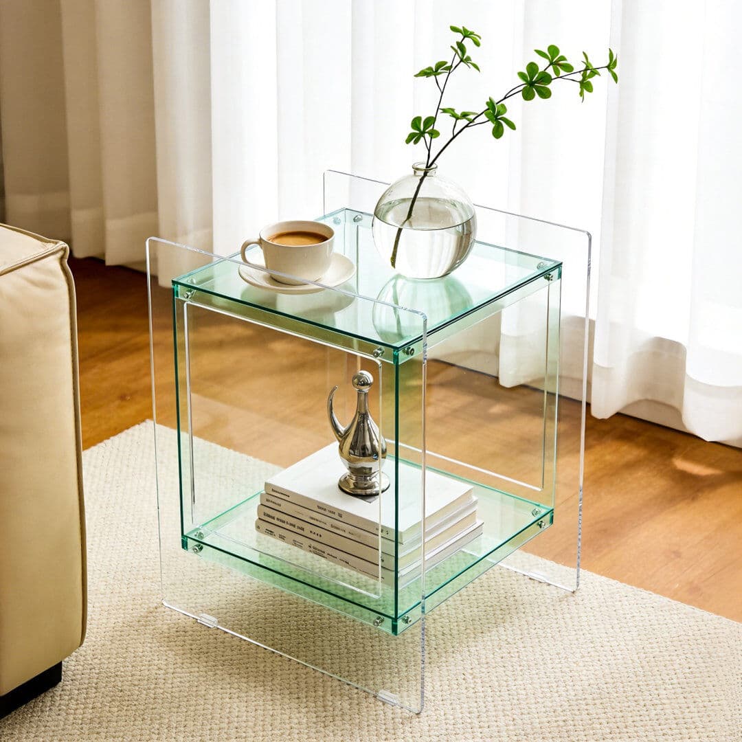 Metro Frame Square Side Table Green 55cm H X 46cm W X 39.5cm D