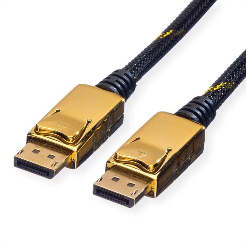 Roline Display Port Male To Male Cable 2m Gold/Black 11.04.5645-10