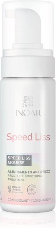 INOAR Speed Liss αφρός για τα μαλλιά για εξομάλυνση και θρέψη ξηρών άτακτων μαλλιών 150 ml