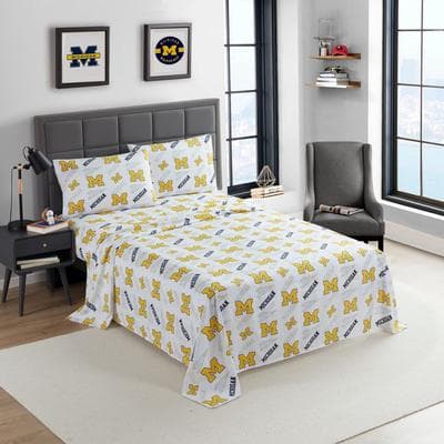 Sweet Home Collection NCAA Officially Licenced Michigan Wolverines Sheet Set
