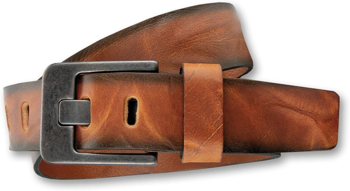 Ledergürtel BERND GÖTZ "Ledergürtel mit markanter dunkler Designschließe", Herren, Gr. 85, cognac, Rindsleder, Gürtel Ledergürtel
