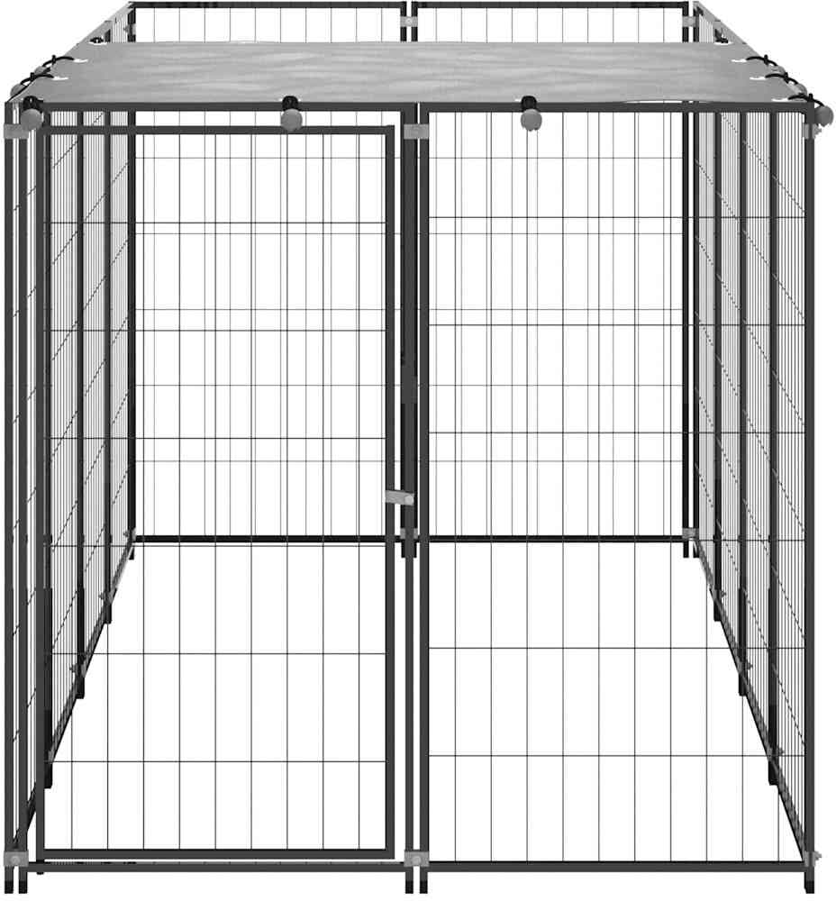vidaXL Chenil Noir 2,42 m² Acier