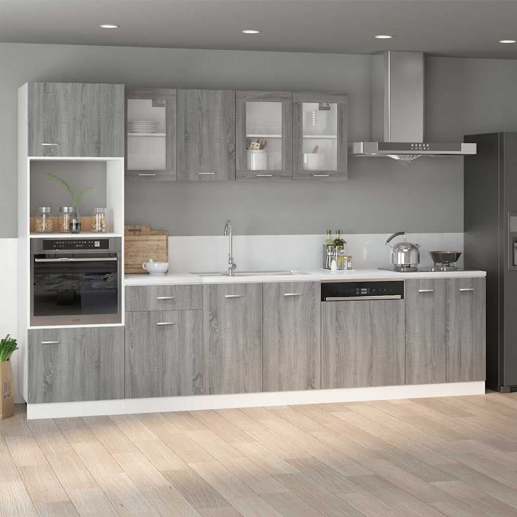 vidaXL Meuble micro-ondes Lyon gris Sonoma 60x57x207 cm