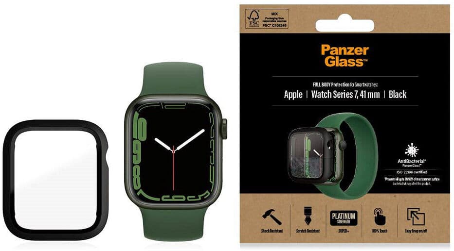 PanzerGlass Apple Watch 9/8/7 (41mm) Full Body Protection Case m. Indbygget Skærmbeskyttelse - Sort
