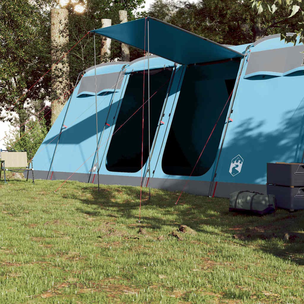vidaXL Tente familiale tunnel 8 personnes bleu imperméable