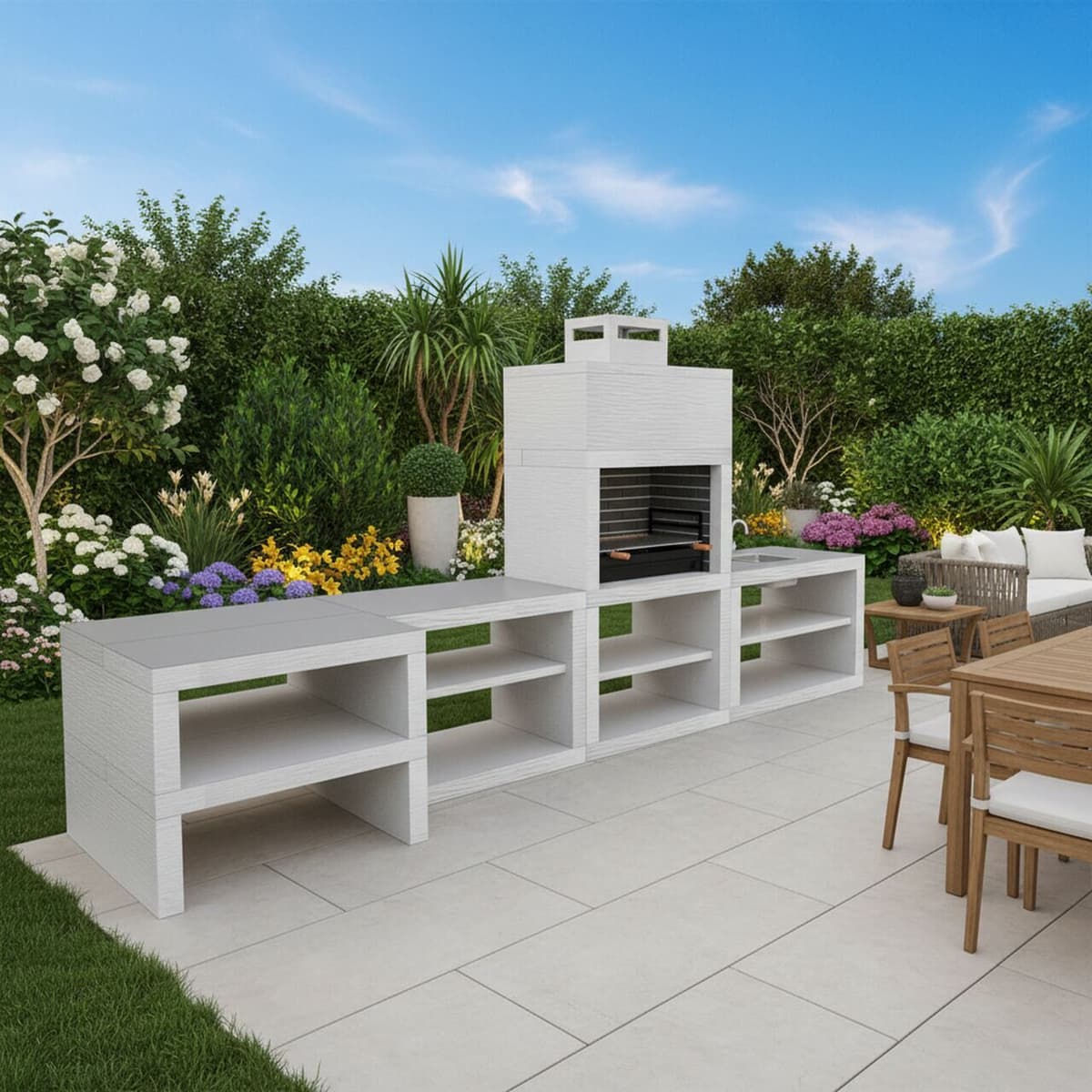 My-Barbecue Churrasqueira Moderna com opção de Forno MAXIMUS 100 cm AV110M - Branco / Esquerdo
