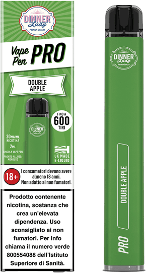Dinner Lady Double Apple Vape Pen Pro Usa E Getta - 600 Puff