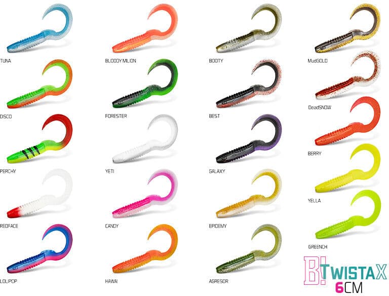 DuoPACK BOX Delphin TwistaX Eeltail UVs / 6x par 5 6cm/CANDY 6cm/CANDY