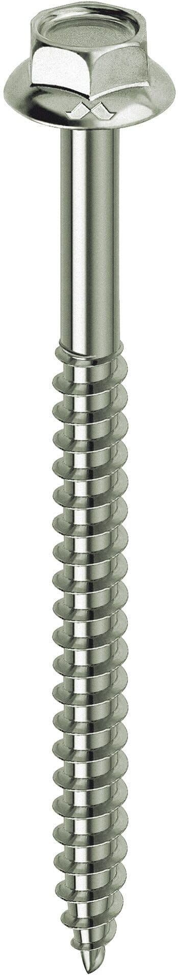 Mustad VITI ESAGONALI KOVERVIT AA PER LEGNO 6,5x70 mm 100 PEZZI CHROMITING® CON COLLARE
