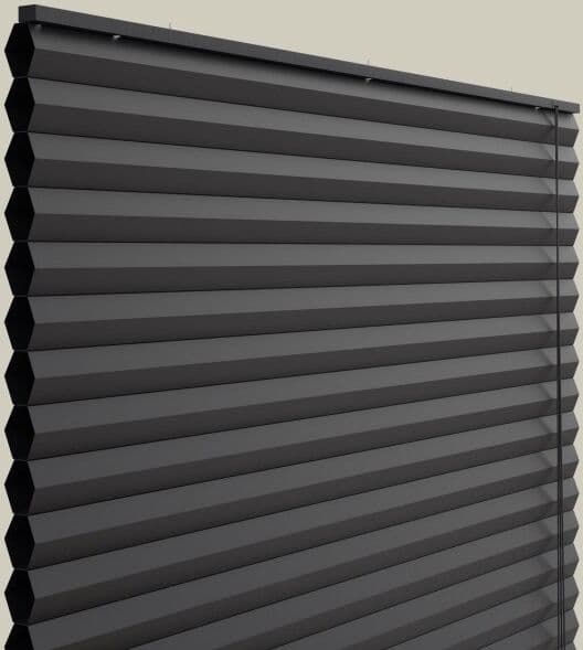 Debel Dubai Plisségardin, Mørkl, 60x130 Cm, Sort