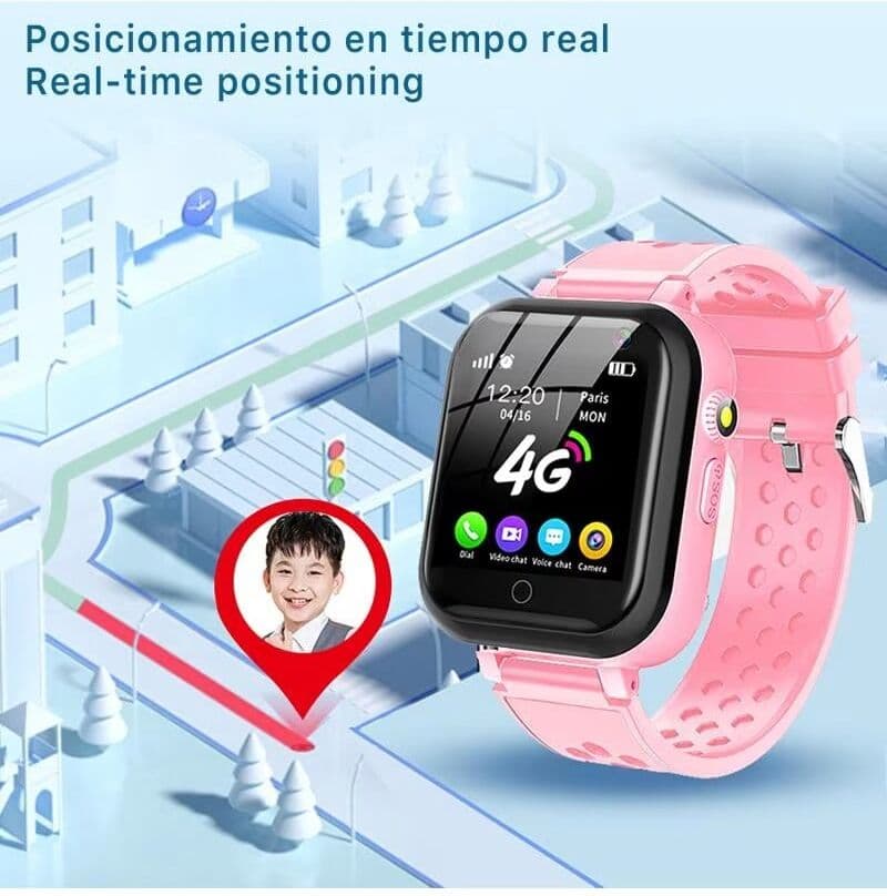 Smartwatch Infantil Dam T16 Con Gps Y Conectividad 4g Azul 1,7x5x4,6 Niño