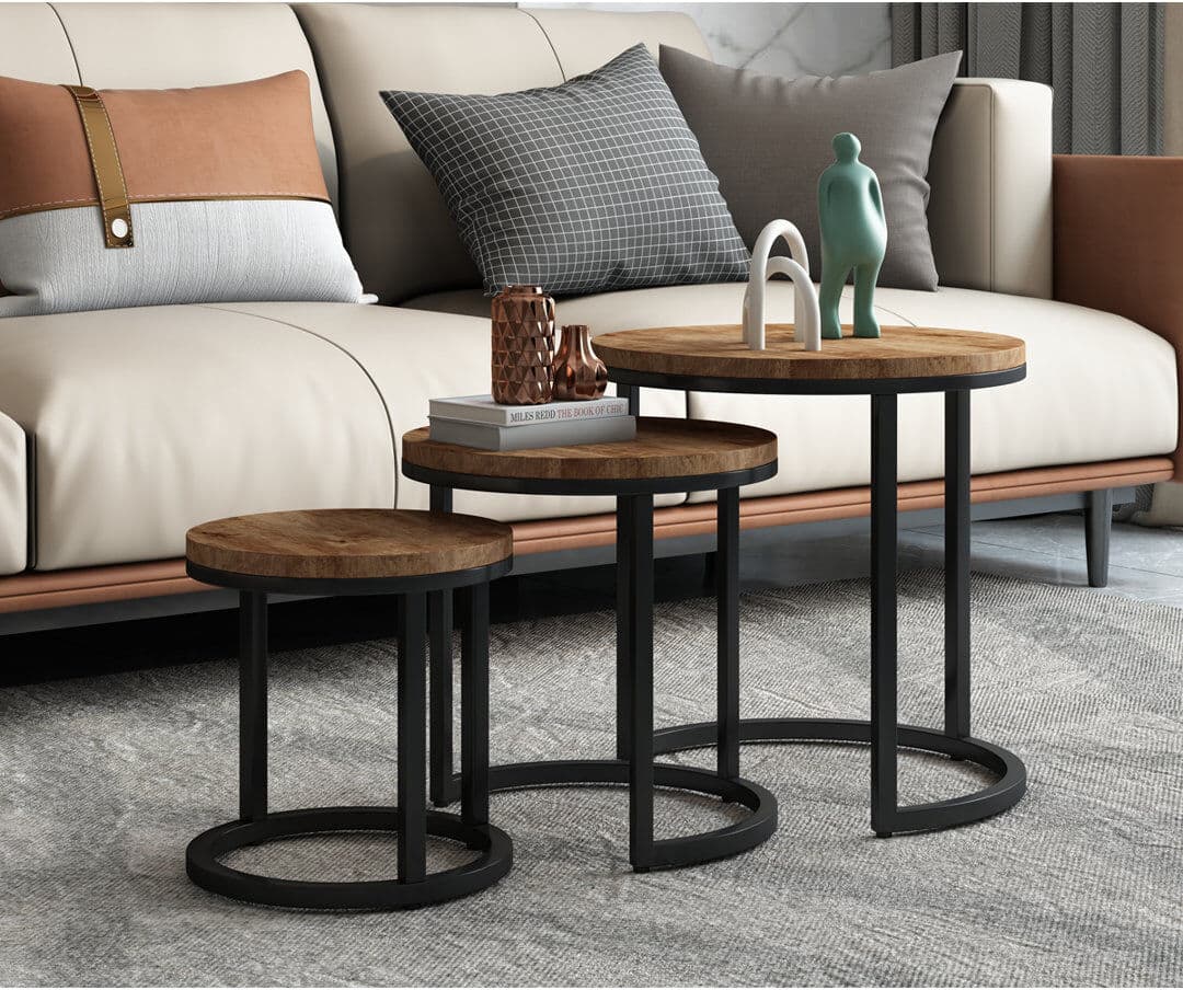 Rousseau Jean 3 Piece Nest of Tables Mango Natural