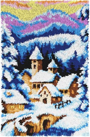 Knüpfteppich "Winterdorf", 50 x 74,5 cm