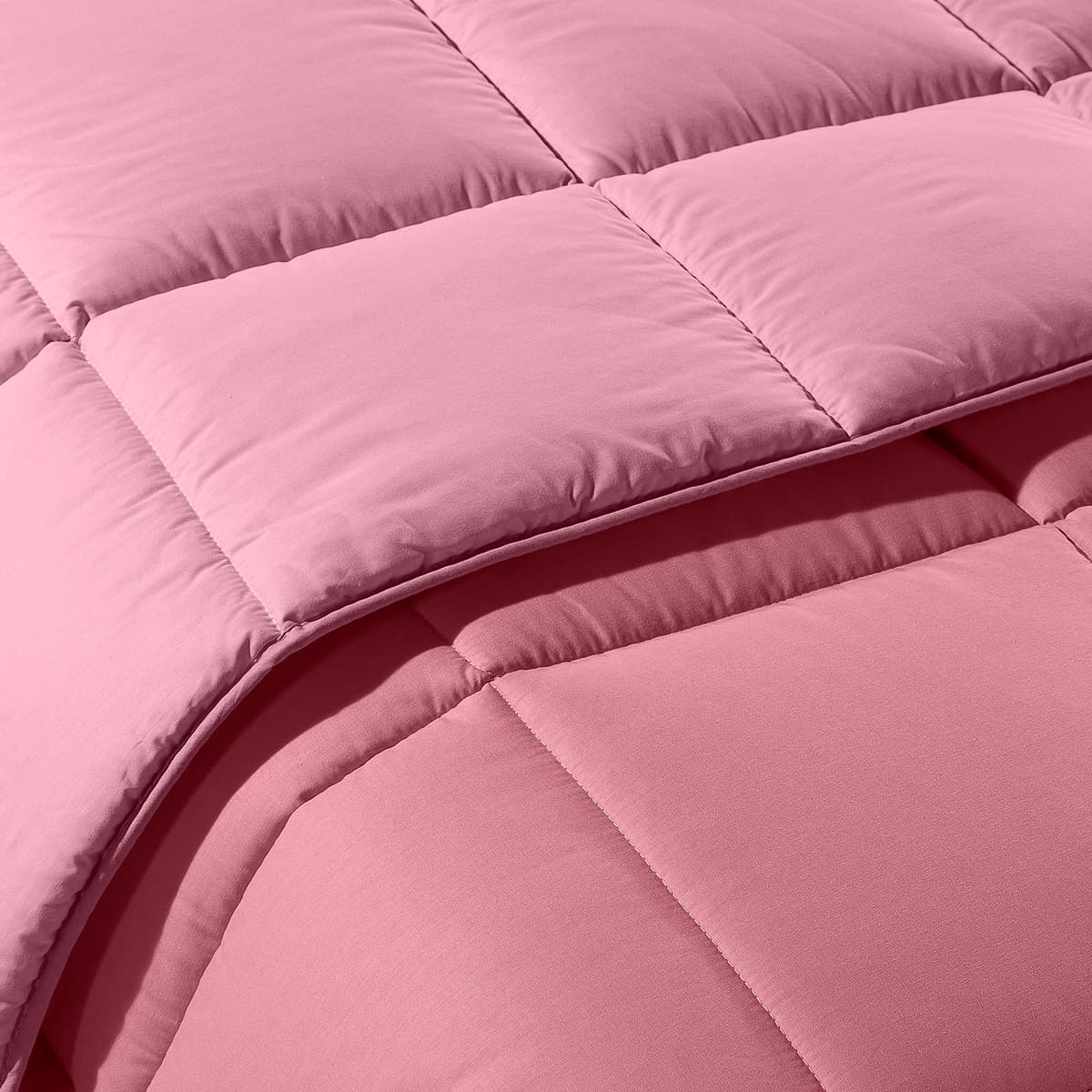Trapunta in Cotone Bicolor Piazza e Mezza Caleffi Tinta Unita Rosa Caleffi