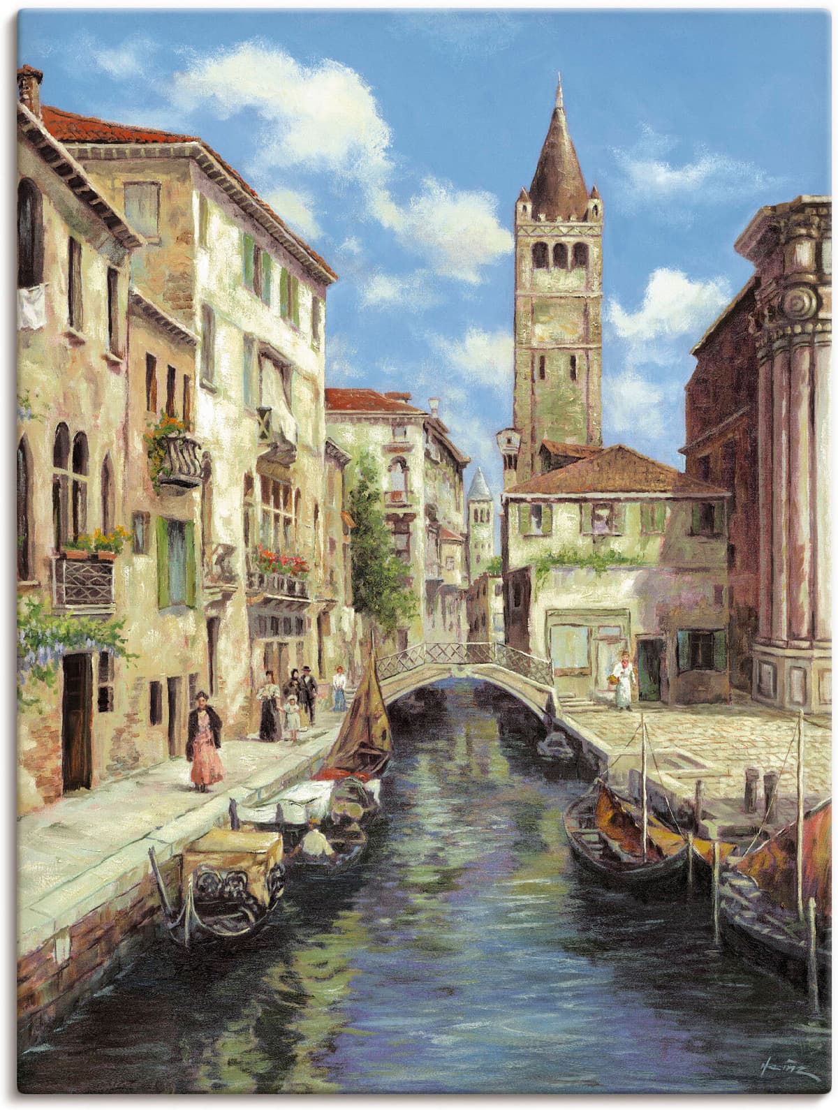Wandbild ARTLAND "Venedig", beige (farbe bild(er): naturfarben), B:60cm H:80cm, Bilder, Wandbild, als Leinwandbild, Poster in verschied. Grössen farbe bild(er): naturfarben B/H/T: 60cm x 80cm, Leinwandbild Venedig Hochformat, 1 Stk.