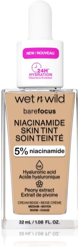 Wet n Wild BareFocus Niacinamide Skin Tint ελαφρύ ενυδατικό μεικ απ απόχρωση Cream Beige (Warm) 32 ml