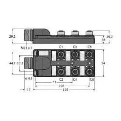 Turck Aktuator-/Sensor-Verteiler TB-6M12-5-CS19H