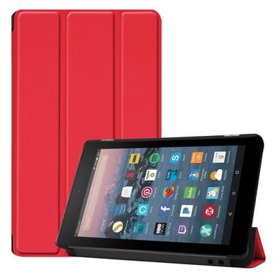 Lobwerk Tablet Hülle für Amazon Kindle Fire7 2017/2019 7.0 Zoll Slim Case Etui mit Standfunktion und Auto Sleep/Wake Funktion Rot