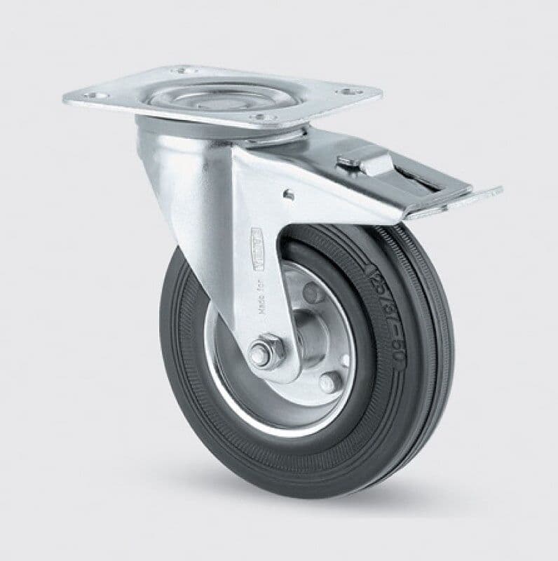 Transportné koliesko TENTE 160 mm, otočné s brzdou, čierna guma