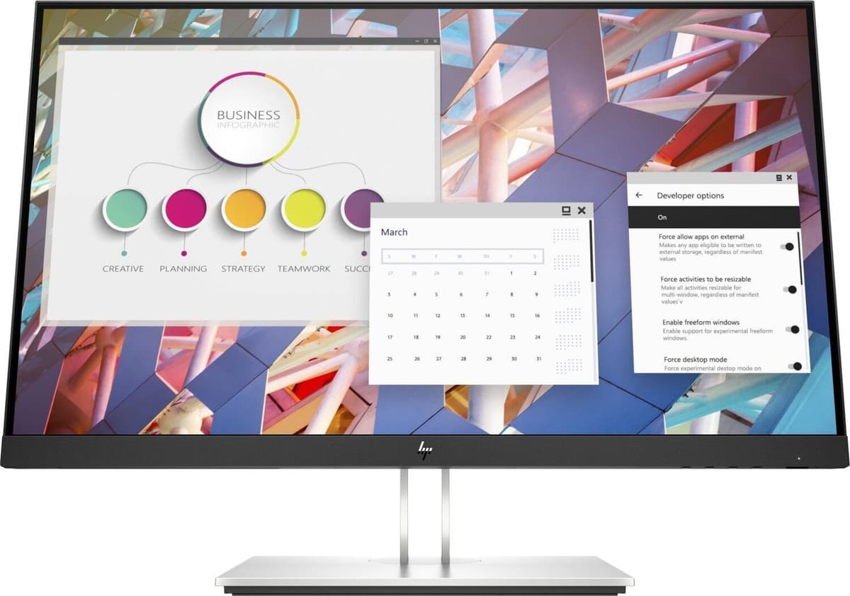 HP E24 G4   24"   avec pied   Noir/Argent - Refurbished
