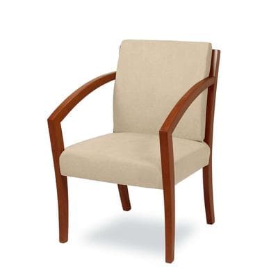 Esszimmerstuhl HOME AFFAIRE "G98 George Armlehnstuhl, Sessel, in 3 Gestellfarben Made in Italy", beige (beige, kirschbaum, beige), B:58,5cm H:87cm T:65cm, Massivholz, Stühle, Esszimmerstuhl, Extra-confort, Fleckenabweisendes Gewebe, Massivholz