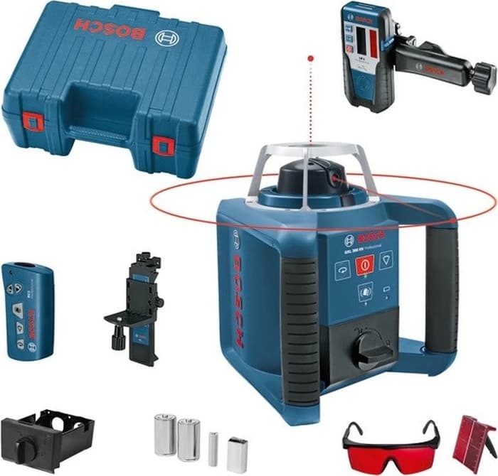 BOSCH Professional Akku-Rotationslaser GRL 300 HV, Empfänger LR1, Fernbedienung, Koffer 0.601.061.504 (2× D)
